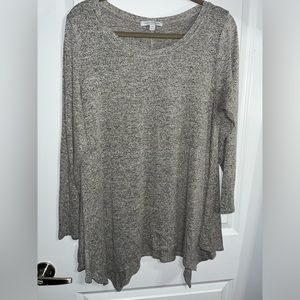 Green Envelope Los Angeles Cozy Asymmetric Long Sleeve Tunic Blouse Top Size 1X